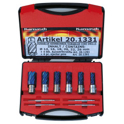 Coffret de fraises à carotter HSS-XE Blue Line Pro 30-pour aciers inoxydables - Optimachines