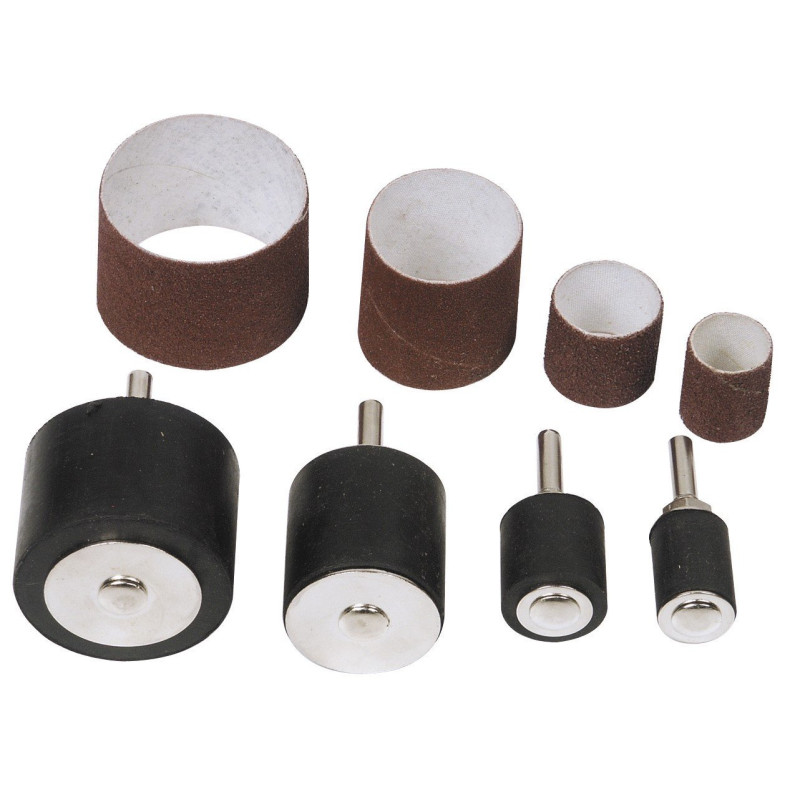 Accessoire pour compresseurs Set de 4 rouleaux  et 4 manchons abrasifs - Optimachines