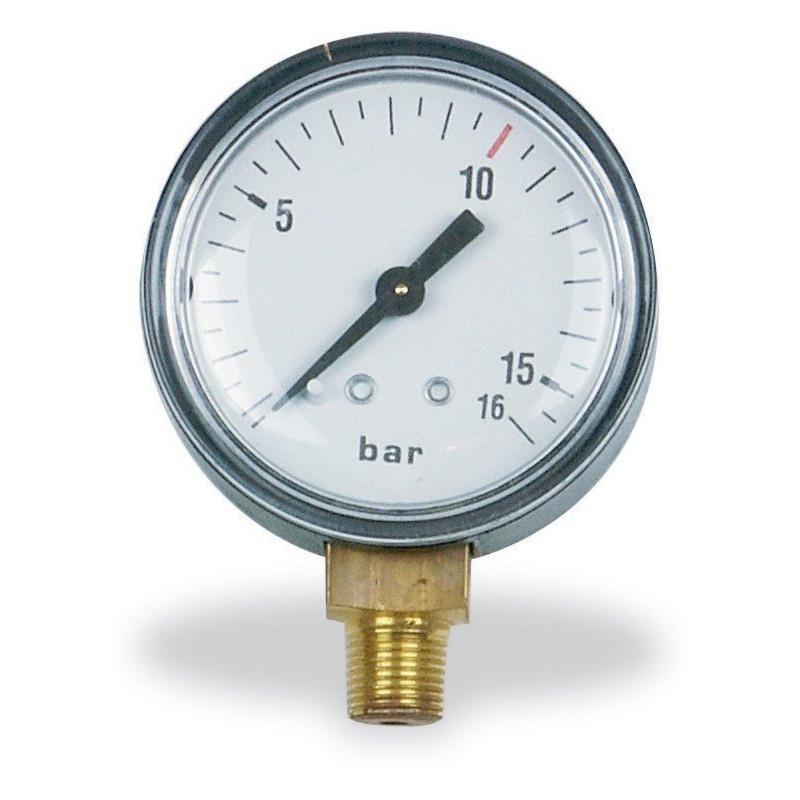 Manomètre Ø 63 mm 1/4” à l’arrière 15 bars pression air - Optimachines