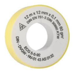 Bande d'étanchéité teflon 12m x 12 mm x 0.1 mm (60 g/m²) - Optimachines
