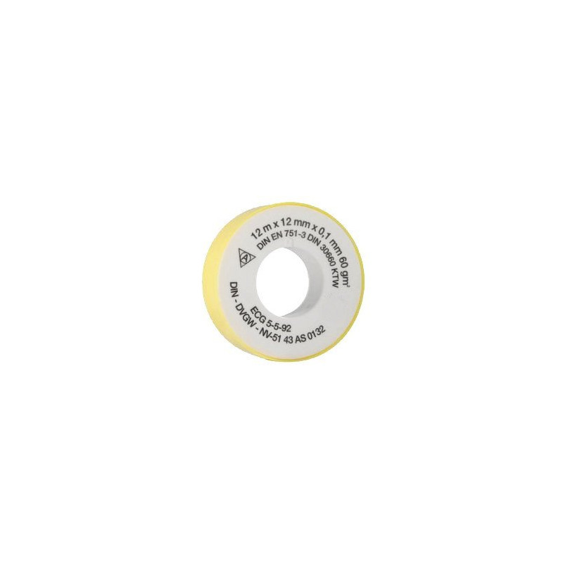 Bande d'étanchéité teflon 12m x 12 mm x 0.1 mm (60 g/m²) - Optimachines