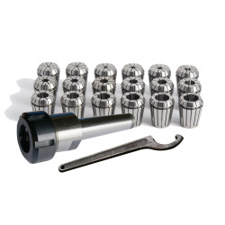Coffret porte-pinces + 18 pinces de serrage CM3/M12/ER32 - Optimachines