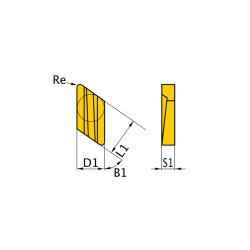 Jeu de 5 plaquettes ISO KNUX160405R Optimum - Optimachines