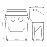 Cabine de sablage haute qualité  310 litres, 2 portes latérales  Unicraft SSK2.5