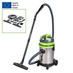 Aspirateur eau/poussière en inox 33L  professionnel  Cleancraft wetCAT 133 IE