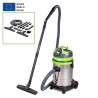 Aspirateur eau/poussière en inox 33L  professionnel prise intégrée  Cleancraft wetCAT 133 IR