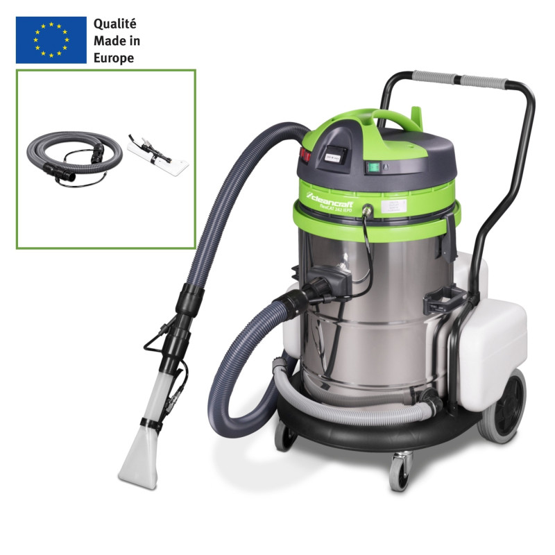 Aspirateur injecteur pour tissus 62L  professionnel en inox  Cleancraft flexCAT 262-2 IEPD