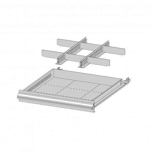 Compartiment de série sur le caisson 8 tiroirs Uniworks - L x H : 565 x 1000 - EL566510