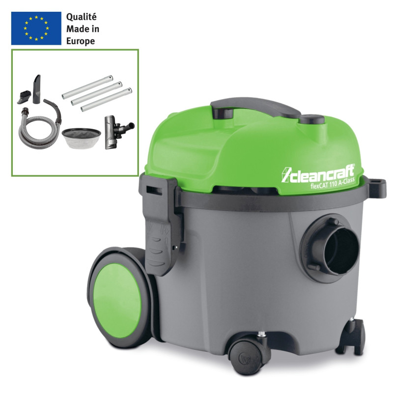 Aspirateur à poussières 10L  maniable sur roues compact  Cleancraft flexCAT 110