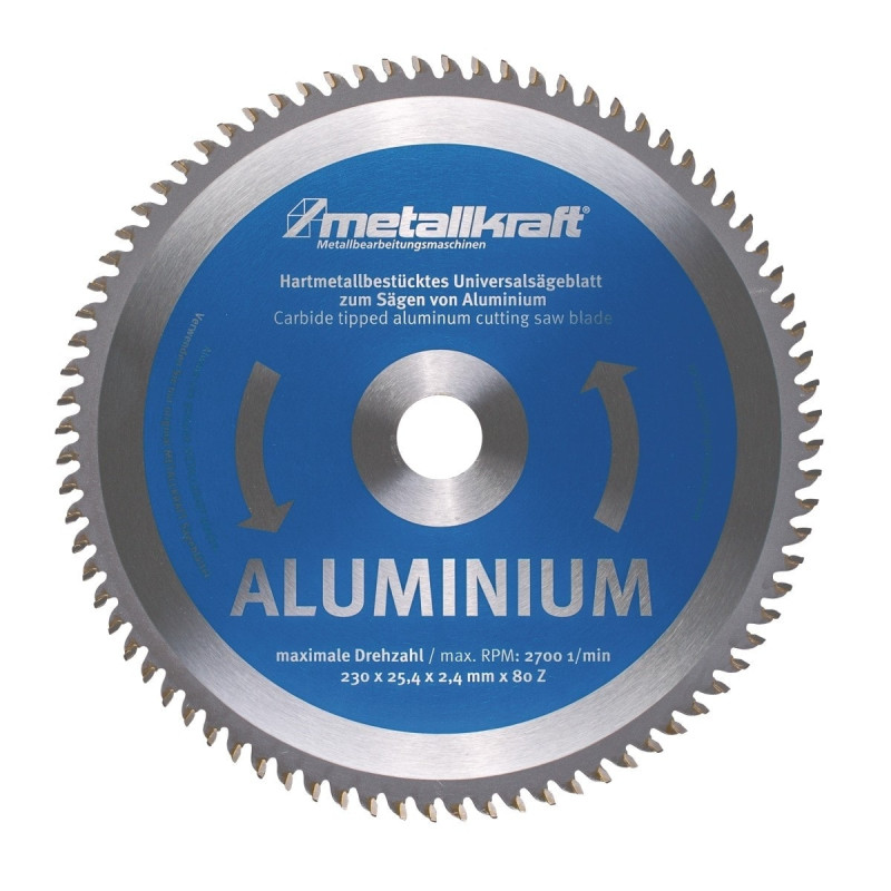 Lame de scie pour aluminium  Metallkraft Ø 230 x 2.4 x 25.4 mm - Optimachines