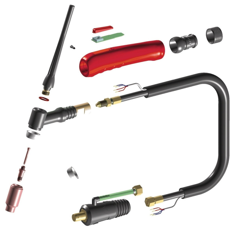 Torche de soudage TIG refroidie au gaz Schweisskraft SSR 7-26DD 8m - Optimachines