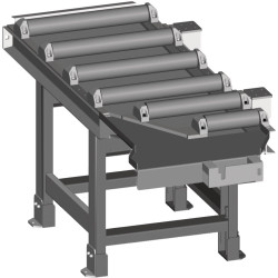 Convoyeur à rouleaux de connexion 2000 x 620 mm , découpe à 60 ° côté amenée , 1000 kg / m
