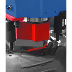 Jeu de couteaux en V 100 x 100 mm pour encocheuse, avec support Metallkraft pour HPS 45S