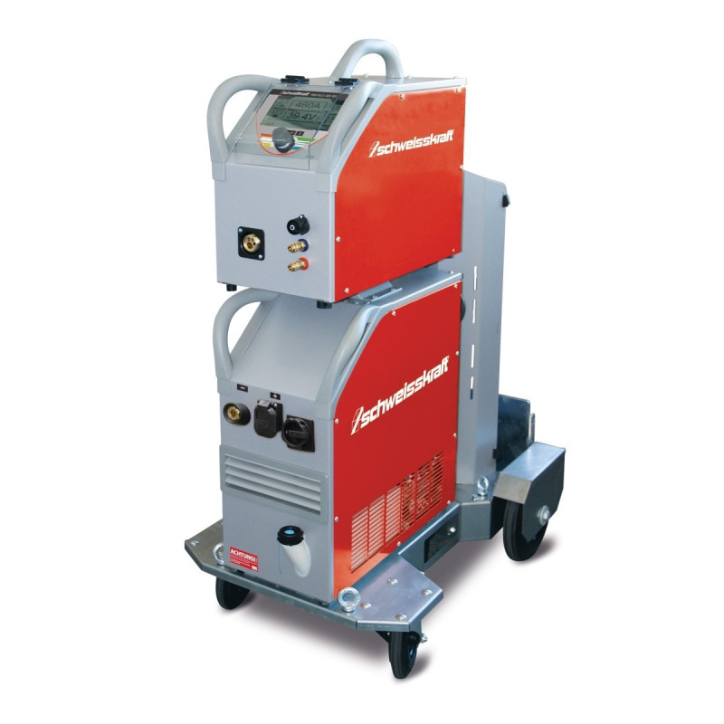 Soudeuse à impulsions MIG/MAG Schweisskraft 400 WS (chariot Profi, panneau de commande en haut) - Optimachines