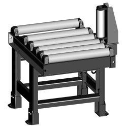 Convoyeur à rouleaux 1000 x 620 mm, avec un rouleau de guidage latéral
