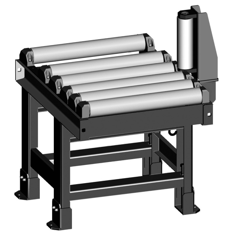 Convoyeur à rouleaux 1000 x 620 mm, avec un rouleau de guidage latéral