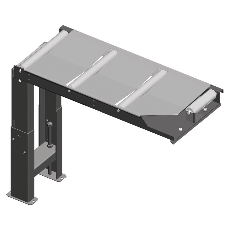Convoyeur à rouleaux de connexion 1000 x 390 mm , découpe à 60°,  côté amenée , 200 kg/m