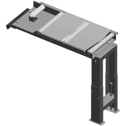 Convoyeur à rouleaux de connexion 1000 x 390 mm , découpe à 60°,  côté évacuation , 200 kg/m
