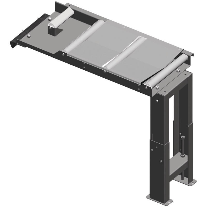Convoyeur à rouleaux de connexion 1000 x 390 mm , découpe à 60°,  côté évacuation , 200 kg/m
