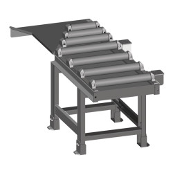 Convoyeur à rouleaux de connexion 2000 x 620 mm , découpe à 60 ° côté évacuation  , 1000 kg / m
