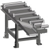 Convoyeur à rouleaux motorisé de connexion 2000 x 520 mm, découpe à 60 ° côté amenée