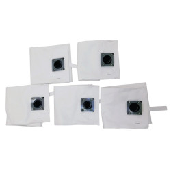 5 sacs filtrants antistatiques Classe H + 5 sacs d'élimination + 5 colliers Colson | optimachines