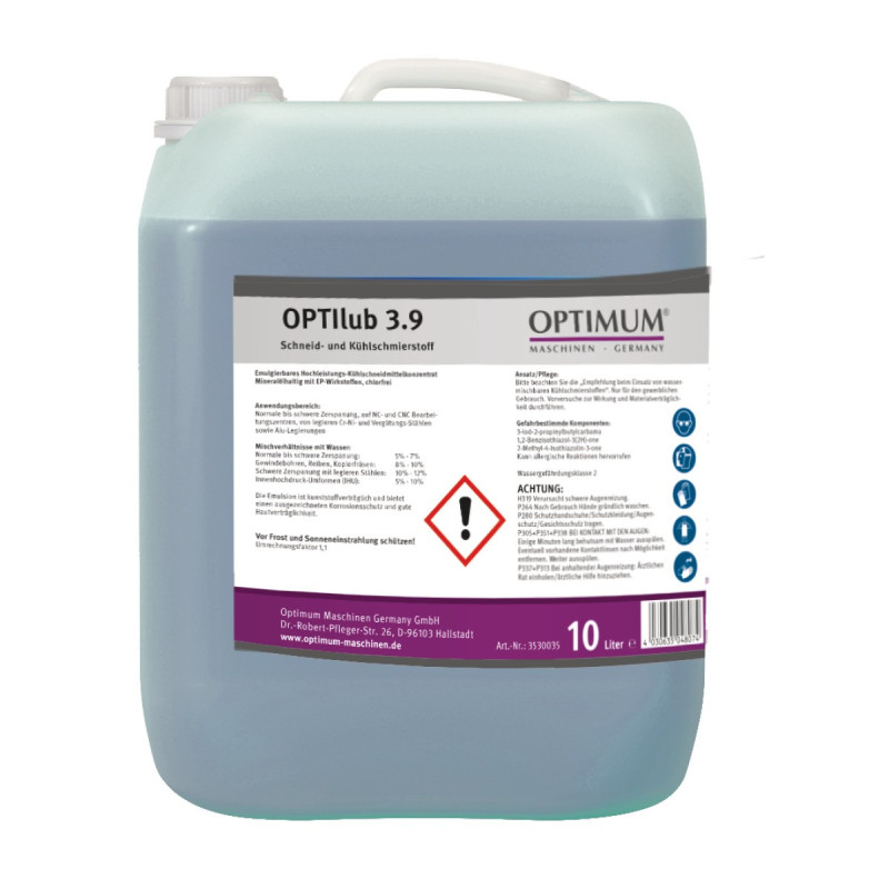 Émulsion de coupe et de perçage Optimum 3.9 - Optimachines
