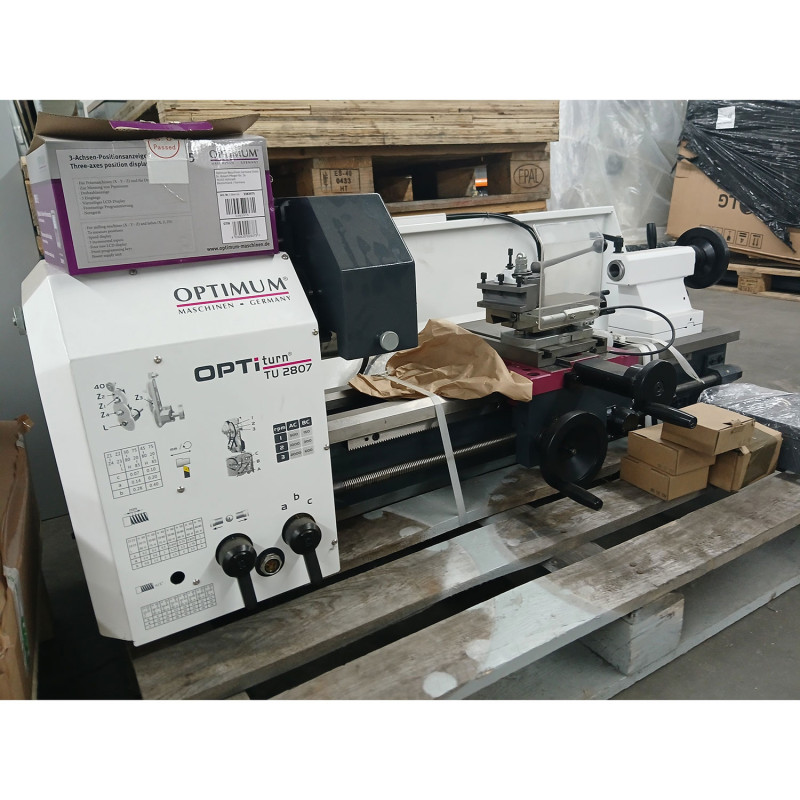photos du Tour à métaux  Optimum TU 2807 (400V) + Dro + Ruban + kit tourelles SWH1 en  Bonne affaire
