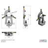 plan technique et dimensions de la Lunette fixe pour tour Optimum TU 2807