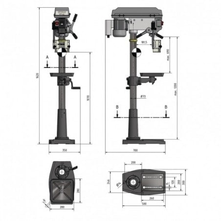 Perceuse verticale  Optimum DQ 25 (3)