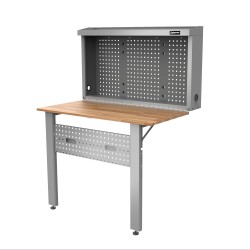 Etabli mural pliant avec panneau perforé. Largeur 1200 mm Uniworks