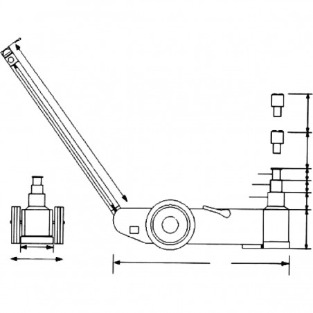 Dimensions Cric hydropneumatique Unicraft  WWH 60000 PH