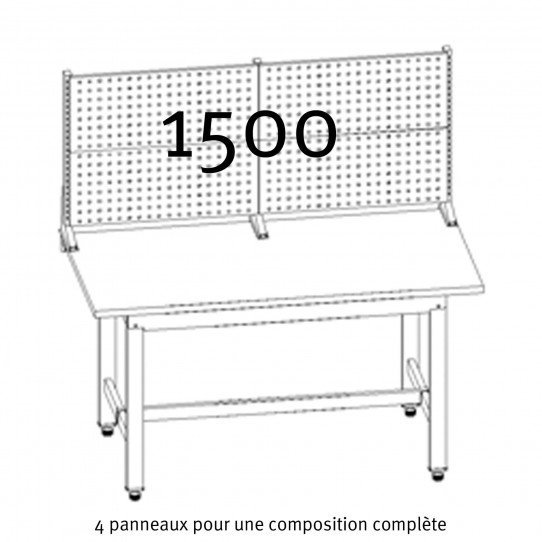 Compostion complète des Panneaux crantés Uniworks  pour établi 1500 mm - EEPL2907