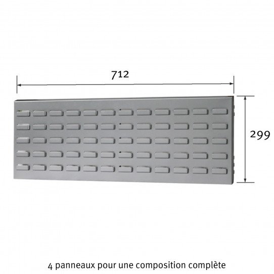 Dimensions du Panneau cranté Uniworks pour établi 1500 mm -  EEPL2907