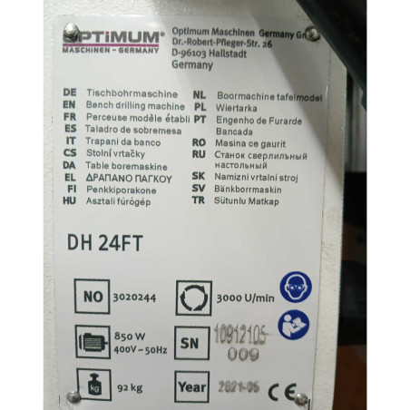 plaque-constructeur-bonne affaire perceuse-DH-24-FT plaque-constructeur-bonne affaire perceuse-DH-24-FT