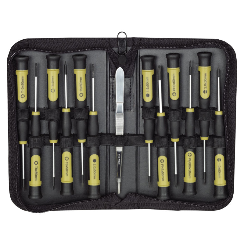 MICRO-TOURNEVIS PROXXON SET 13 PCS EN POCHETTE ZIPPÉE