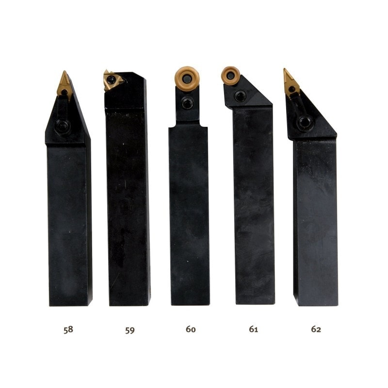Jeu de 5 outils 25x25 mm à plaquettes Jeu de 5 outils 25x25 mm à plaquettes