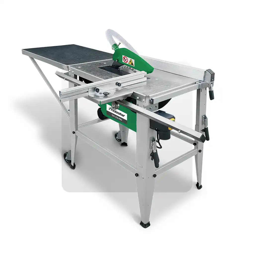 Scie à format Holzstar FKS 315-2000 avec grande table coulissante et guide latéral.