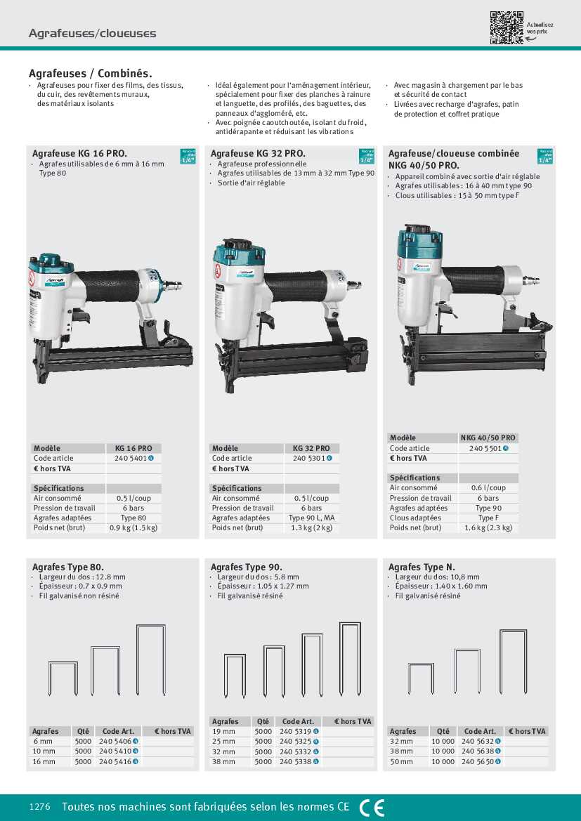 Agrafeuse pneumatique Aircraft KG 40 Pro, agrafeuse air - Optimachines