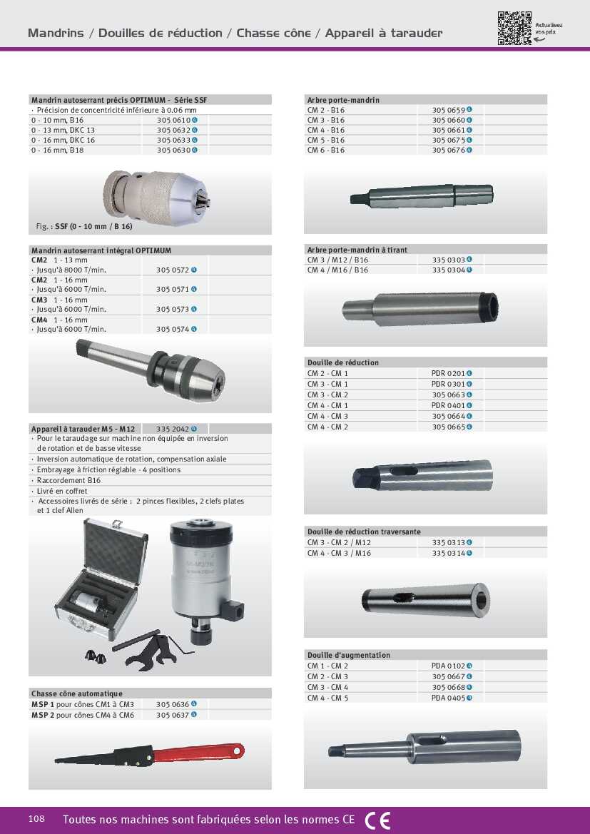 Mandrin autoserrant Optimum 0-10mm / B16 - Optimachines