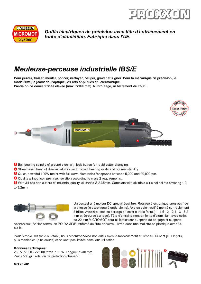 Proxxon Meuleuse de précision, 230 V