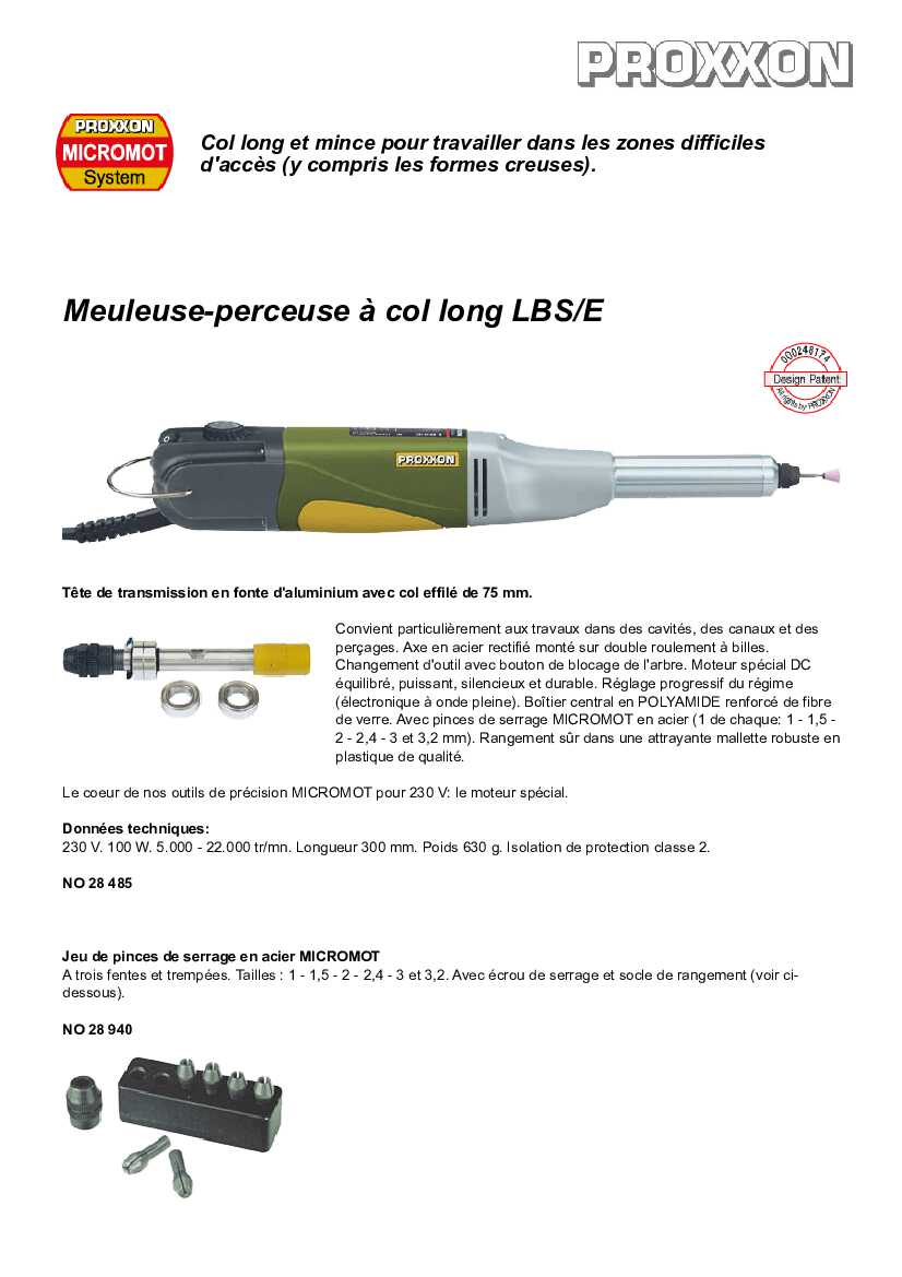 Proxxon Meuleuse de précision, 230 V