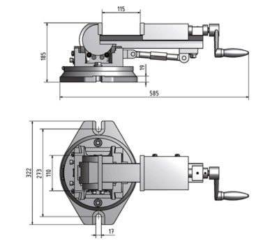 Schema étau 3 axes Optimum DAS 100