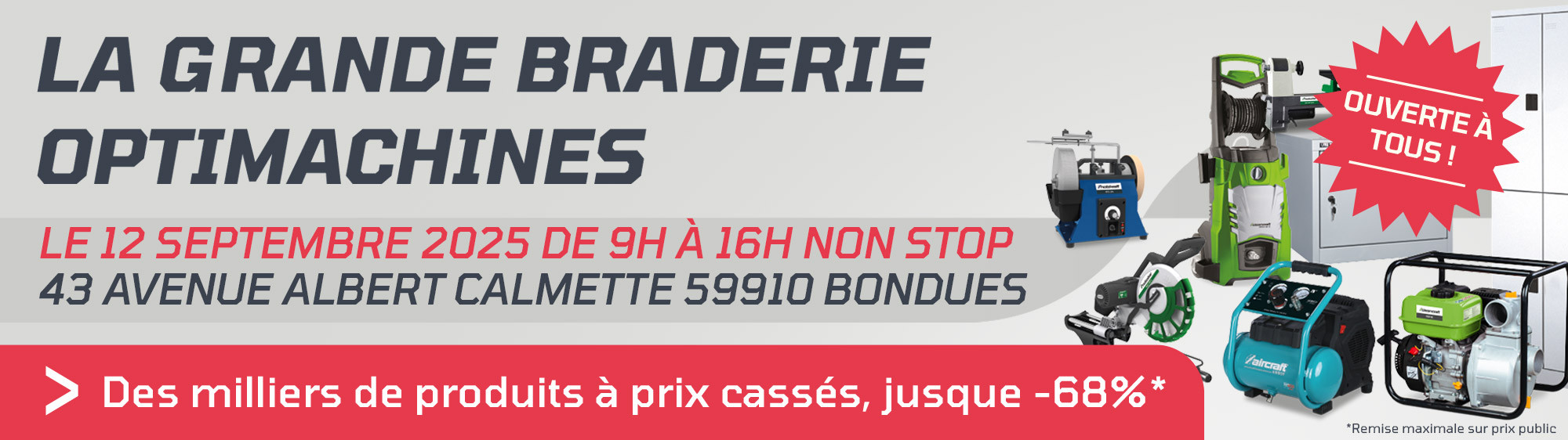 Jusqu’à -68% sur nos produits en déstockage, stock limité !