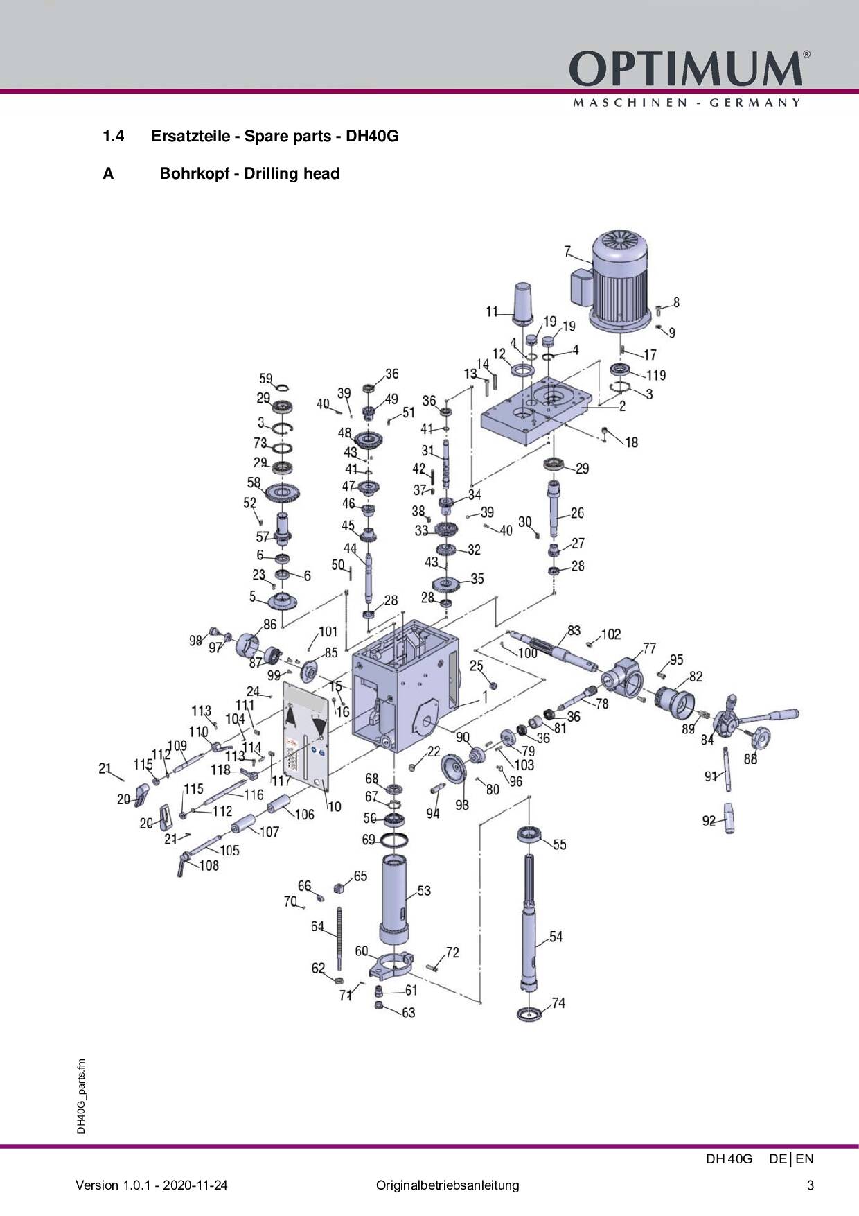 Perceuse à colonne Optimum - DH 40 G