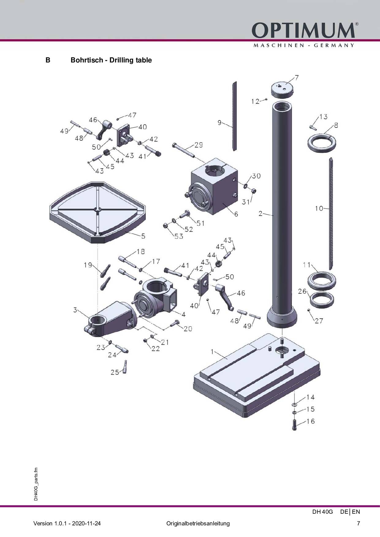 Perceuse à colonne Optimum - DH 40 G