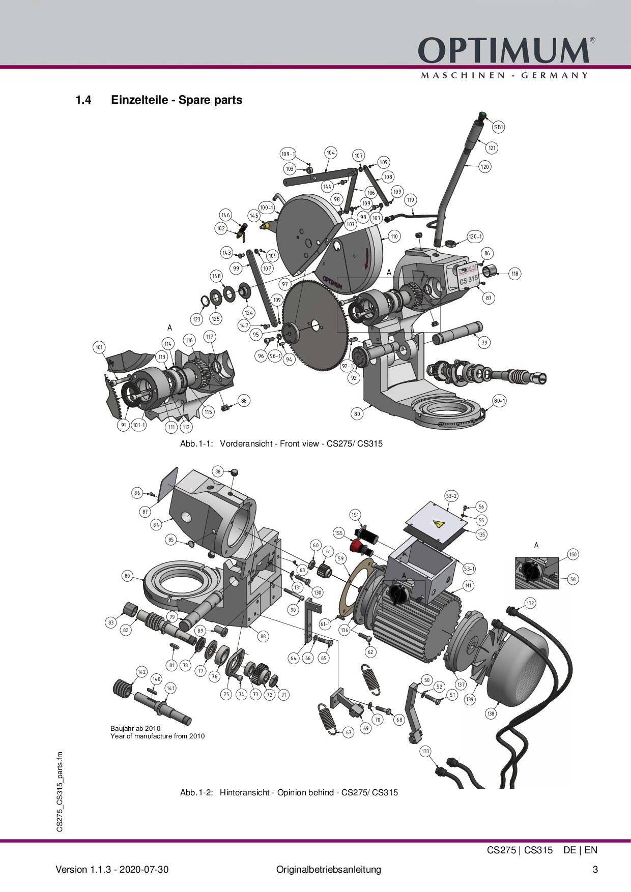 Tronçonneuse Acier à fraise-scie pendulaire, modèle KMS 315 F